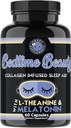 Beauty Ώρα για ύπνο, Collagen Infused Twilight Night Time Sleep Aid, Όλα τα φυσικά χάπια w. L-Θεανίνη, Μελατονίνη, Μαγνήσιο & Υαλουρονικό οξύ Φυσικό Sleepy Girl Mocktail, 60 κάψουλες, 30 Serv
