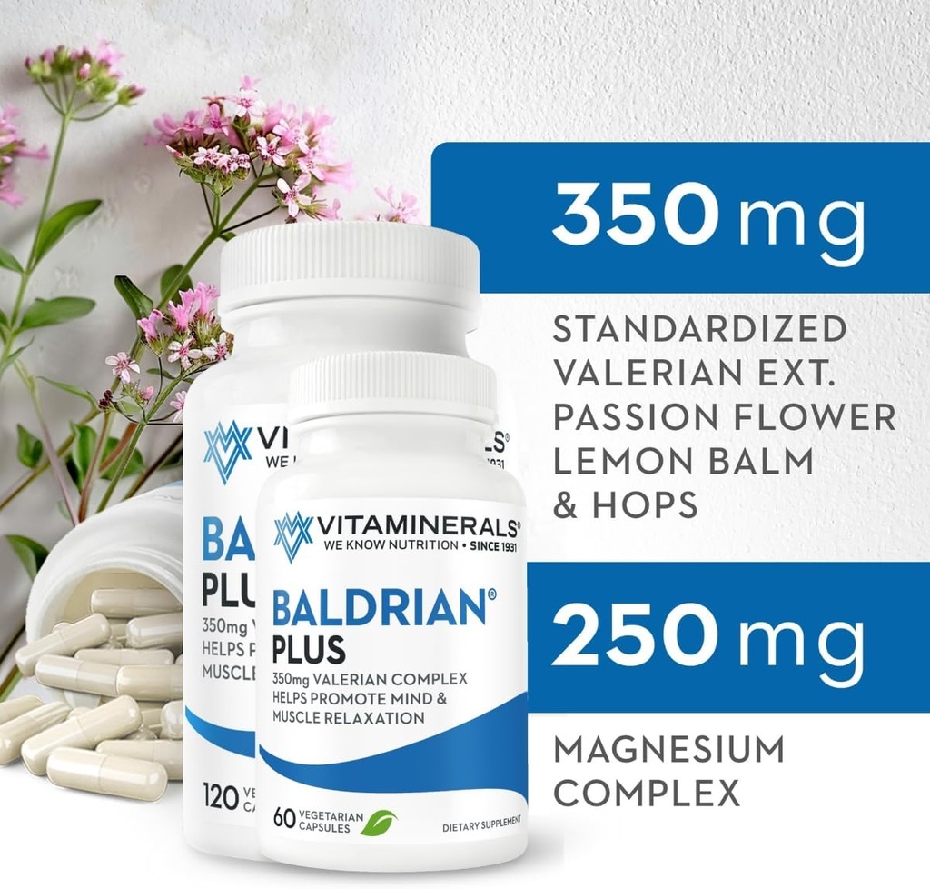 Βιταμίνες 33+ Baldrian® Plus Φυσικό Relaxing Υποστήριξη Τυποποιημένο εκχύλισμα Βαλεριάνας (60)