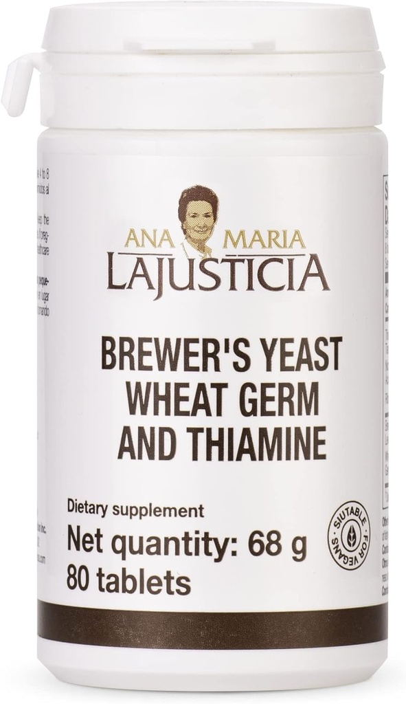 Ana Maria Lajusticia- BREWER'S Yeast - Πηγή Βιταμινών, Υγείας της Καρδιάς και Υγιεινής Πέψης - 20 Ημέρες Πακέτο Θεραπείας Ζάχαρη Δωρεάν & Vegan Φιλική.