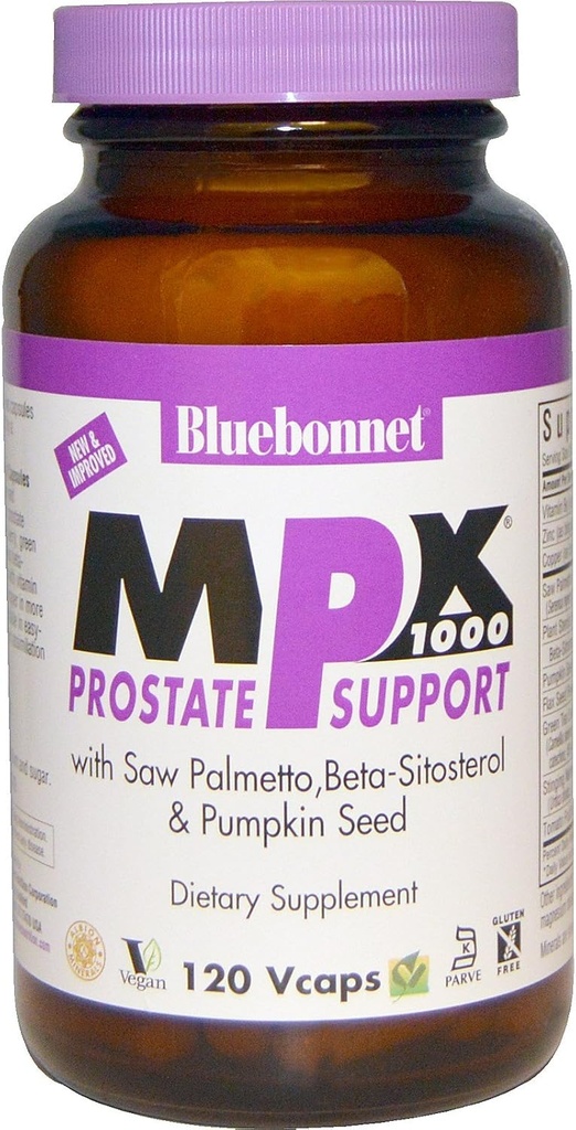 MPX 1000 Ανδρική Φόρμουλα Prostate από Bluebonnet - 120 κάψουλες χορτοφάγων