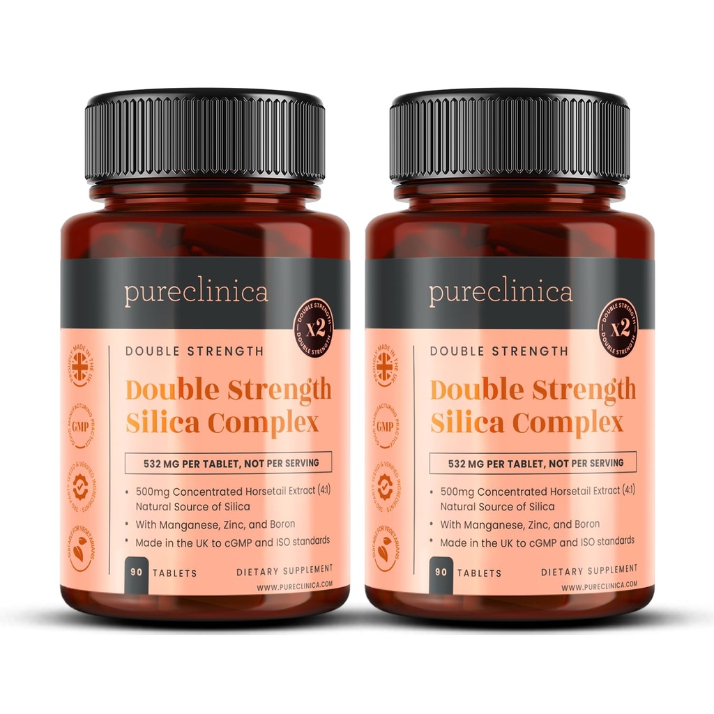 Διπλή δύναμη Silica Complex - 6 Μήνας Προμήθεια! (2000mg εκχύλισμα Horsetail x 180 δισκία( 2 μπουκάλια 90))