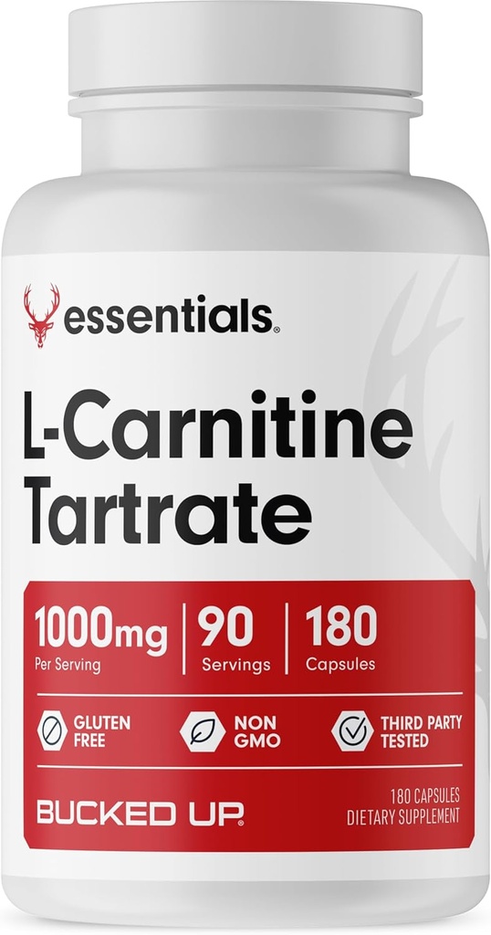Bucked Up L-καρνιτίνης Tartrat 1000mg, Essentials (90 σερβιέτες, 180 κάψουλες)
