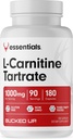 Bucked Up L-καρνιτίνης Tartrat 1000mg, Essentials (90 σερβιέτες, 180 κάψουλες)