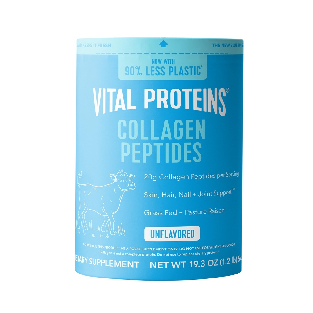 Vital Proteins Collagen Peptides Σκόνη - Grass Fed Collagen Peptides για μαλλιά, νύχια, δέρμα, οστά και κοινή υγεία, Άγευστη, 27 υπηρεσίες