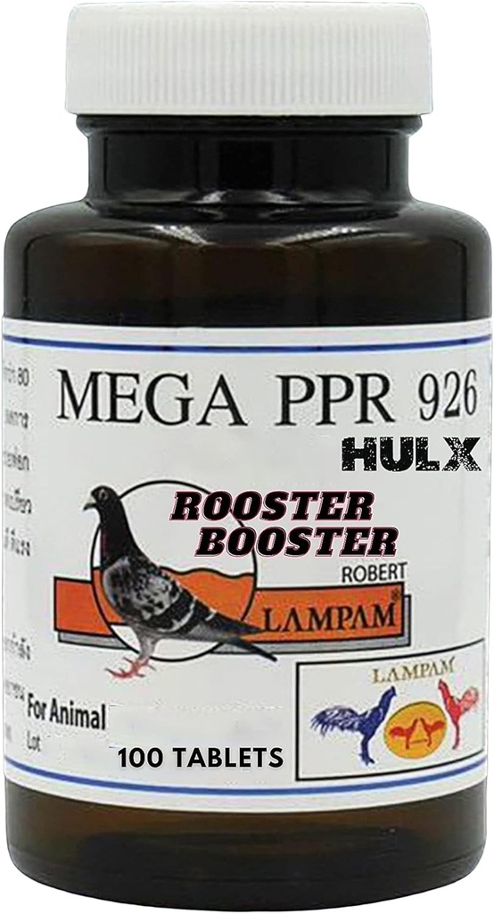 HULX MEGA PPR 926 100 δισκία, Rooster Booster Βιταμίνες Υγεία Συμπλήρωμα κοτόπουλου Vitamin B Complex & 80 τύπου Βότανο εκχύλισμα Υποστήριξη Αίμα, Αντοχή Ενέργεια Τροφή Bird Hen Τροφίμων