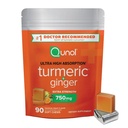 Qunol Turmeric και Ginger μαλακά μάσημα, 750mg συμπλήρωμα κουρκουμά, Ultra Υψηλή απορρόφηση για την υποστήριξη της κοινής υγείας, 90 Count