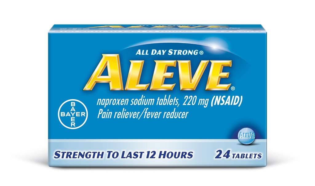 Δισκία Aleve με Νάτριο Naproxen, 220mg (NSAID) Πόνο Reliever/Fever Reducer, 24 Count, Blue