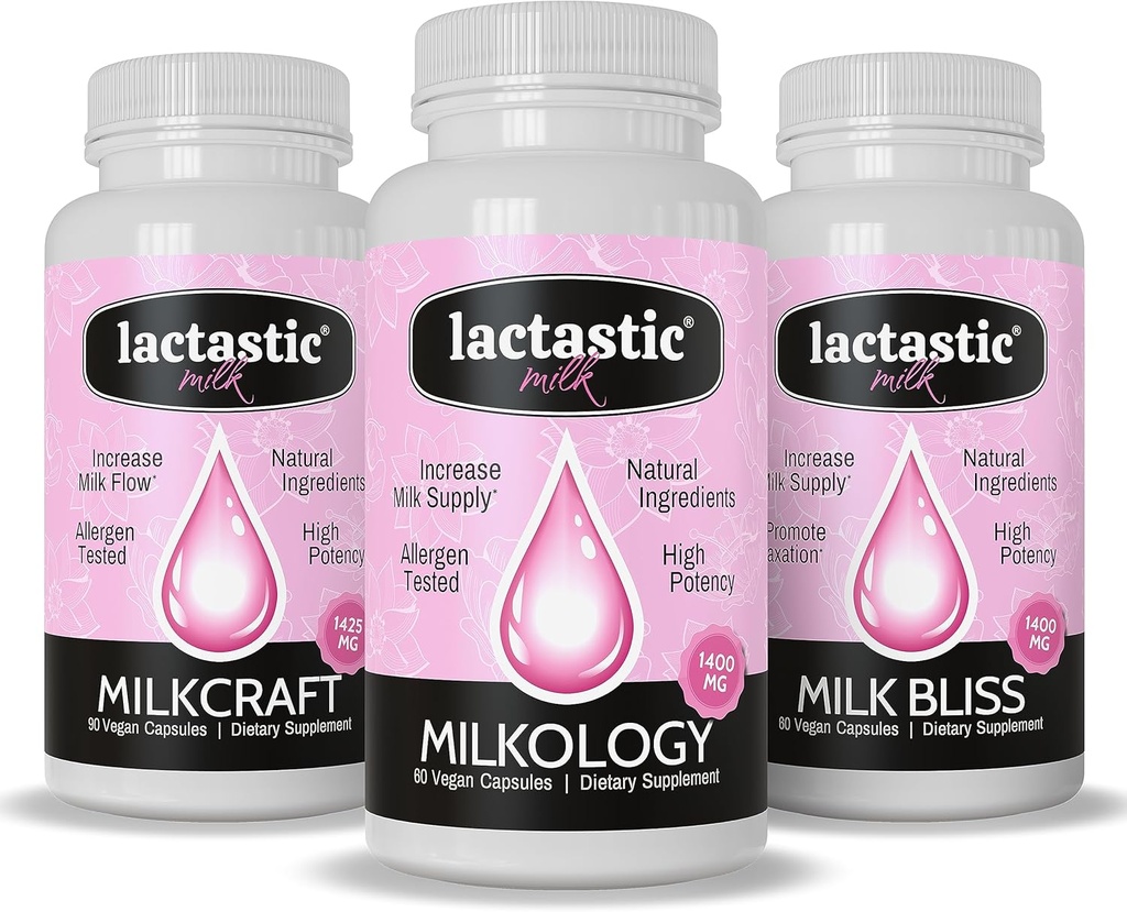 Lactastic® Perfect Start Bundle - Υψηλής Ικανότητας Συμπληρώματα Βιολογικής Γαλουχίας - Milkology, Milkcraft & Milk Bliss - 210 Vegan Caps