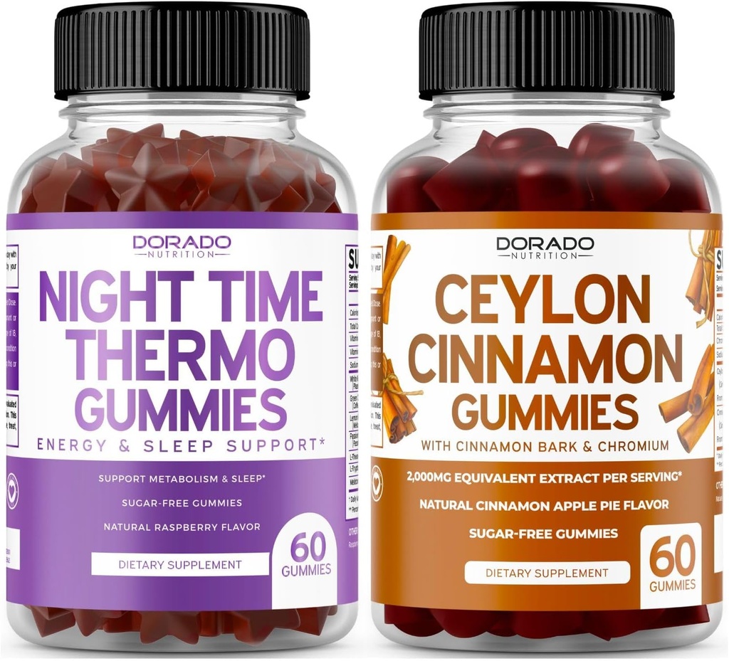 Νυχτερινή καύση λίπους (60 Gummies) Απώλεια βάρους & Μεταβολισμός Βατόμουρο Συμπληρώματα μελατονίνης και Κεϋλάνη Κανέλα (60 Κάψουλα) Digestion Γενική υποστήριξη ευεξίας συμπλήρωμα - Vegan & Made in USA