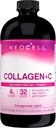 NeoCell Collagen Peptides + Vitamin C Liquid, 4g Collagen Per Serving, Χωρίς γλουτένη, Τύποι 1 & 3, Προάγει το υγιές δέρμα, τα μαλλιά, τα νύχια και την κοινή υποστήριξη, Ρόδι, 16 Oz