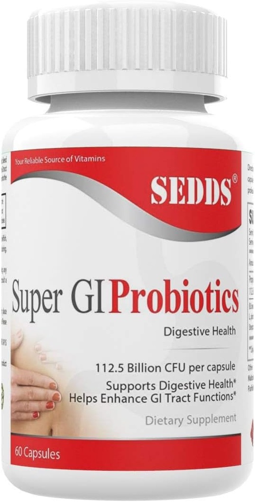 Super GI Probiotics 112.5 δισεκατομμύρια CFU ανά υπηρεσία Υποστηρίζει Digestive Υγεία & μπορεί να ανακουφίσει γαστρεντερική διαταραχή 