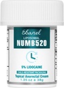 Ebanel 5% Lidocain Numbing Cream, Pain Relief Furn Itch Numb Cream, Maximum Strength Topical Anesthetic with Allantoin, Vitamin E for Local and Anorectal Uses, Hemorroid Treatment, 1.35 Oz