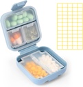 Dynippy Daily Pill Organizer 5 Διαμερίσματα Φορητή απόδειξη υγρασίας μικρή θήκη χαπιών για Pocket Purse Travel Pill Box Φορητή ιατρική Vitamin Fish Oil Κάτοχος εμπορευματοκιβωτίων (μπλε)