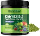 NATURELO Raw Greens Superfood Powder 240 Grams, Mixed Berry - Supports Energy, Immunity and Detox - Includes Spirulina, Wheat Grass and Organic Greens for Whole Food Nutrition