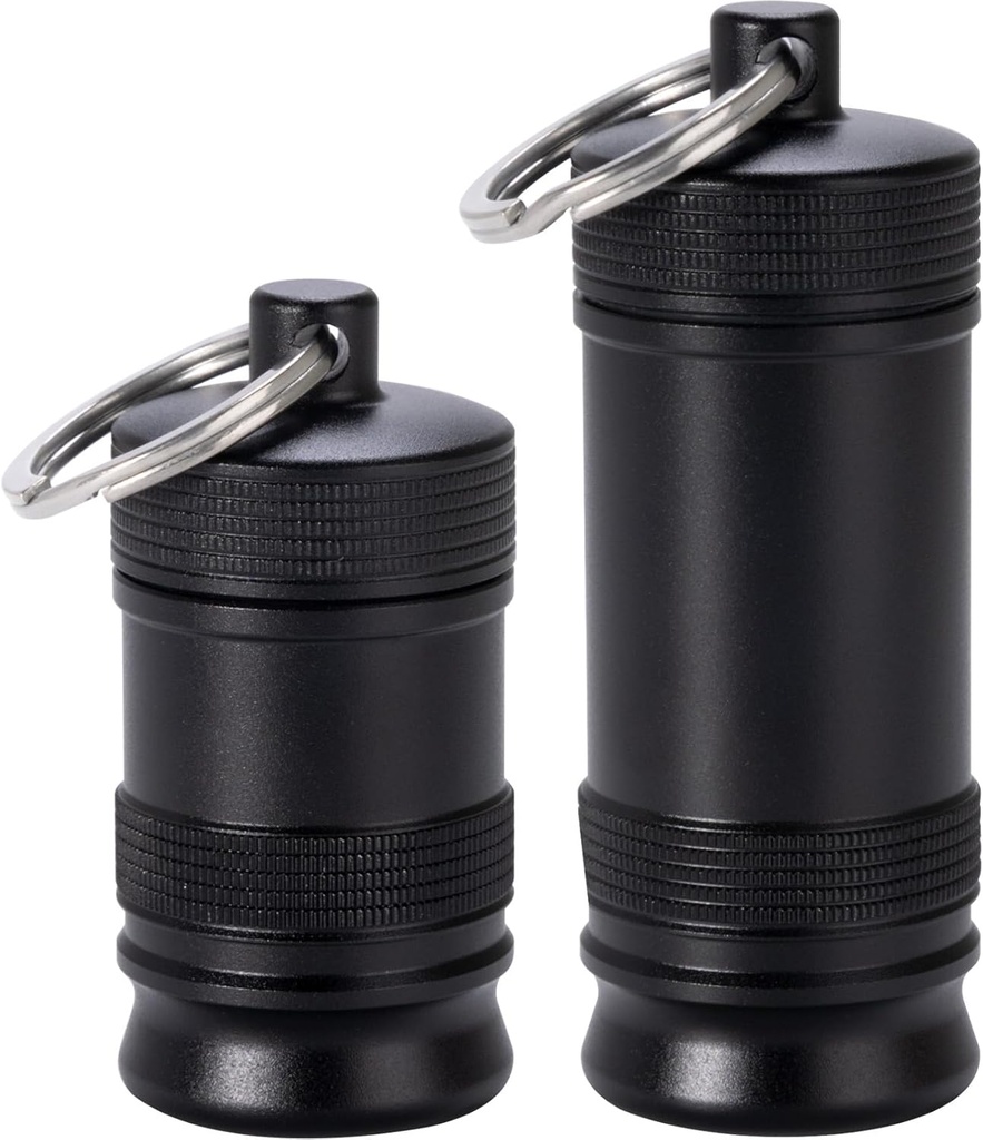 Φορητή θήκη κλειδαριών για τα χάπια - Αδιάβροχη θήκη κραμάτων αλουμινίου, Μεταλλικό δοχείο χαπιών για την αγορά καθημερινής ιατρικής κουτιών χαπιών μπουκάλι Organizer για υπαίθρια ταξίδια Camping