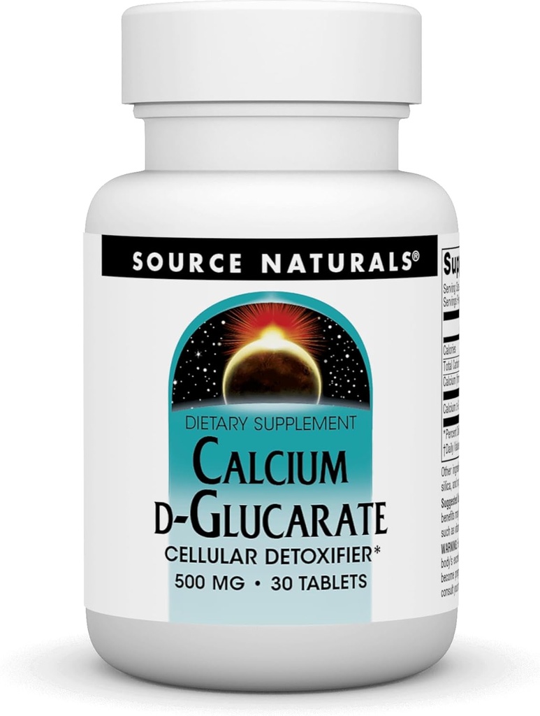 Πηγές Φυσικό ασβέστιο D- Glucarate 500mg Κυτταρικός αποτοξινωτής - 60 δισκία