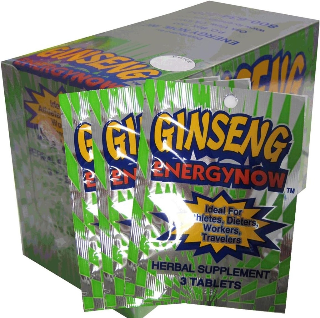 Ginseng Energy Now, 3 tab Packages,24 Count (Pack of 1)
