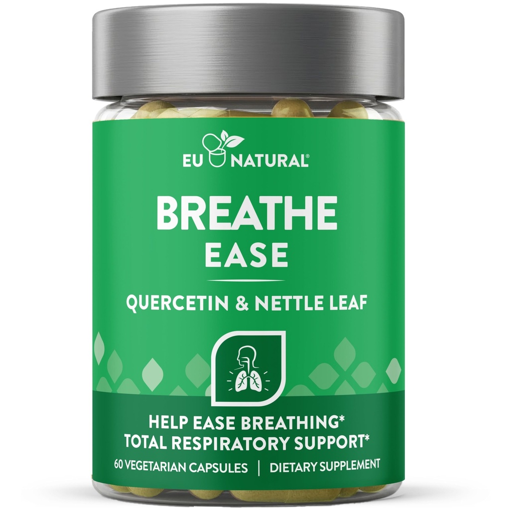 Συμπληρώματα υποστήριξης εισπνοών – Sinus, Lungs, Open & Clear Airways – Seasonal Nasal Health, Bronchial Wellness, Healthy Chest – Quercetin, Vitamin D, Bromelain Pills – 60 Χορτοφαγικές Μαλακές κάψουλες