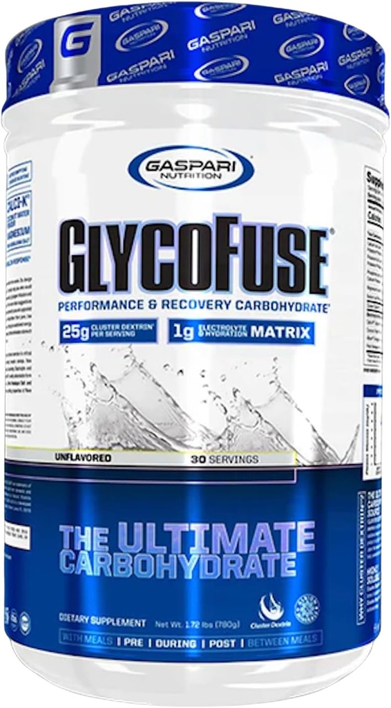 Gaspari Nutrition Glycofuse: Performance and Recovery Carbohydrate, 25g Cluster Dextrin and 1g Electrolyte and Hydration Matrix (30 Servings, Unflavored)