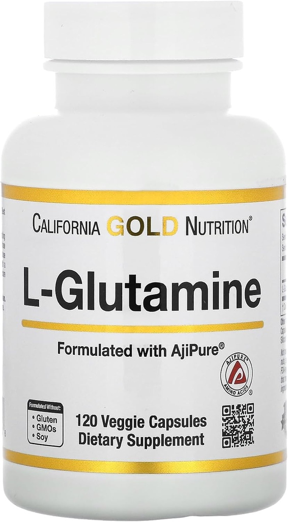 California Gold Nutrition L-Glutamine, AjiPure, 120 Veggie Capsules (500 mg per Capsule)