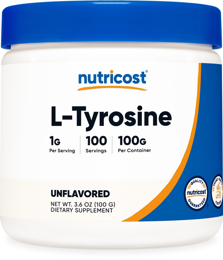 Nutricost L-Τυροσίνης σκόνη 100 γραμμάρια (100 σερβίτσια) - 1G ανά υπηρεσία