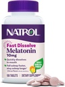 Natrol Fast Dissolve Melatonin 10 mg, Συμπληρώματα μελατονίνης για τον Ξεκούραστο Ύπνο, Υποστήριξη ύπνου για Ενήλικες, 100 Citrus-Flavored Tablets, Μέχρι 100 ημέρες προσφοράς