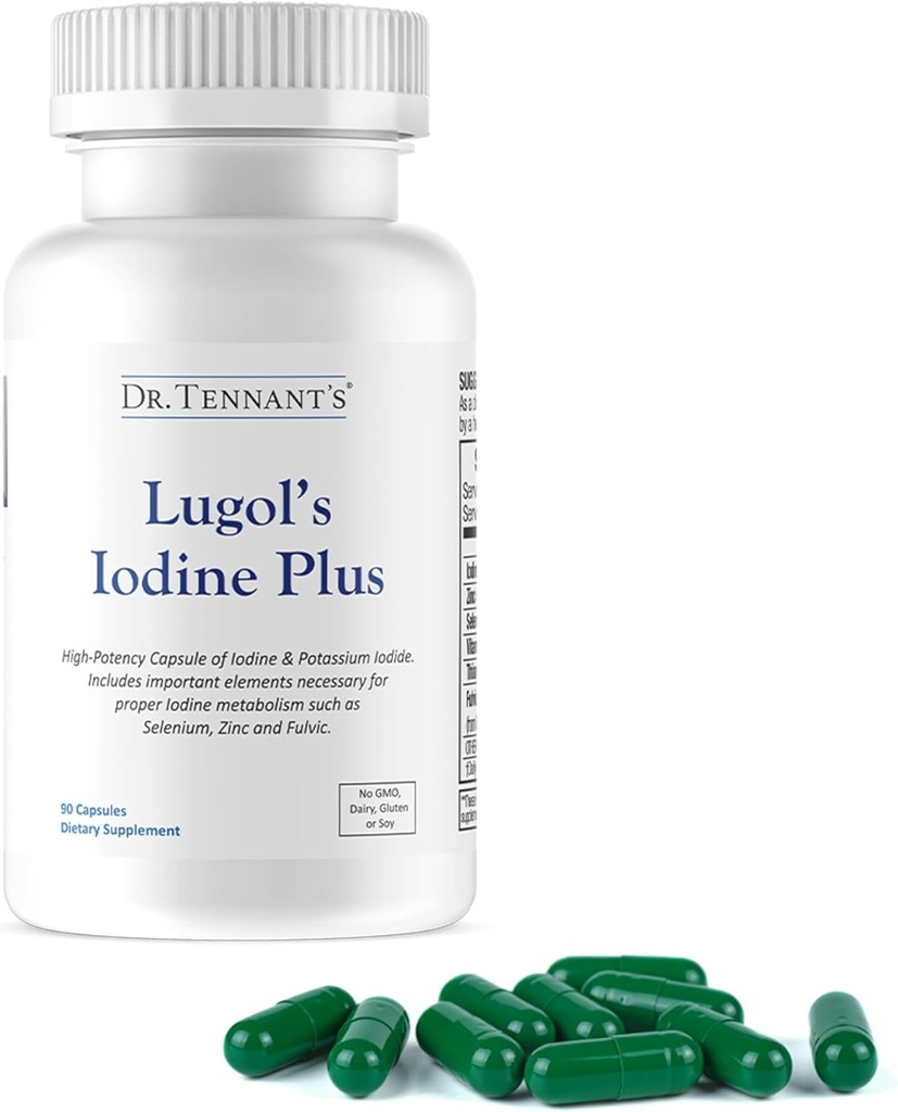 Συμπλήρωμα ιωδίου Dr. Tennant Plus Iodine & Pastium Iodide του Lugol με Essential Co-Factors Selenium, Zinc & Fulvic Acid 