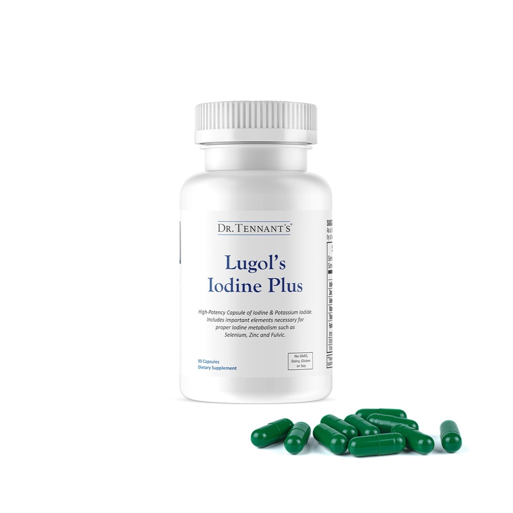 Lugol's Iodine Supplement Plus | Potassium Iodide with Selenium, Zinc & Co-Factors | Thyroid & Breast Health Support | 90 Servings – 3 Month Supply 12.5 mg | Dr. Tennant's