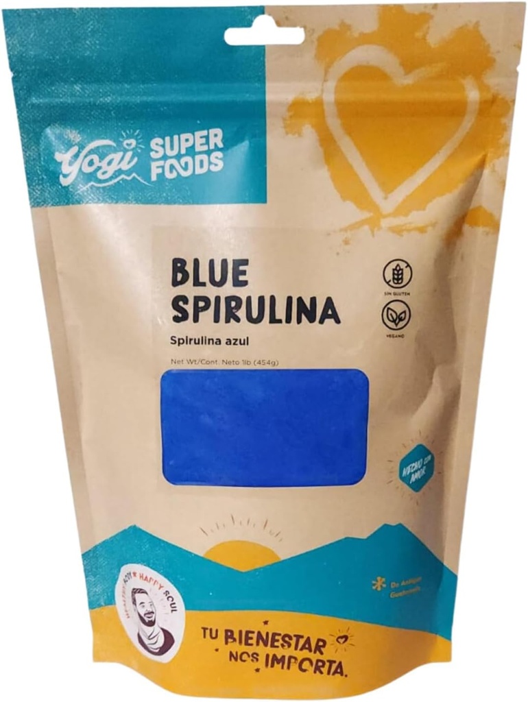 Yogi Super Foods 16oz Μπλε σκόνη Spirulina Made from Blue-Green Algae Extract - Superfood Plant, πλούσια πηγή πρωτεϊνών, για την ανοσοποιητική υποστήριξη, ενέργεια, φυσικός χρωματισμός τροφίμων για το ψήσιμο - 1lb τσάντα