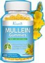 10 in 1 Mullein Gummies for Lungs, Mullein Leaf Extract with Bromelain, Quercetin, Magnesium - Support Lung Cleanse for Healthy Breathing, 60ct