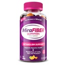 MiraFIBER Gummies from The Makers of MiraLAX, 8g of Daily Fiber Per Serving, Metabolism Support with B Vitamins, Gut Health for Men & Women,Prebiotic Fiber Gummies for Adults, Mixed Fruit Flavor 72Ct