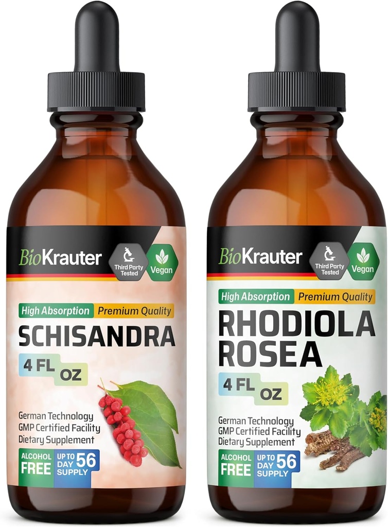 BIO KRAUTER Schisandra Βάμμα 4 Fl. Oz. & Rhodiola Rosea Βάμμα 4 Fl. Oz.