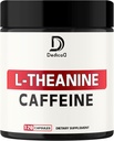 L-Θεανίνη 200mg Κάψουλες & Αγνά χάπια καφεΐνης 200mg - Smart Smooth Energy Production, Alertness, Γνωστική & Focus Clarity Supplement - 120 κάψουλες για 4 μήνες - Μη ΓΤΟ & Χωρίς γλουτένη
