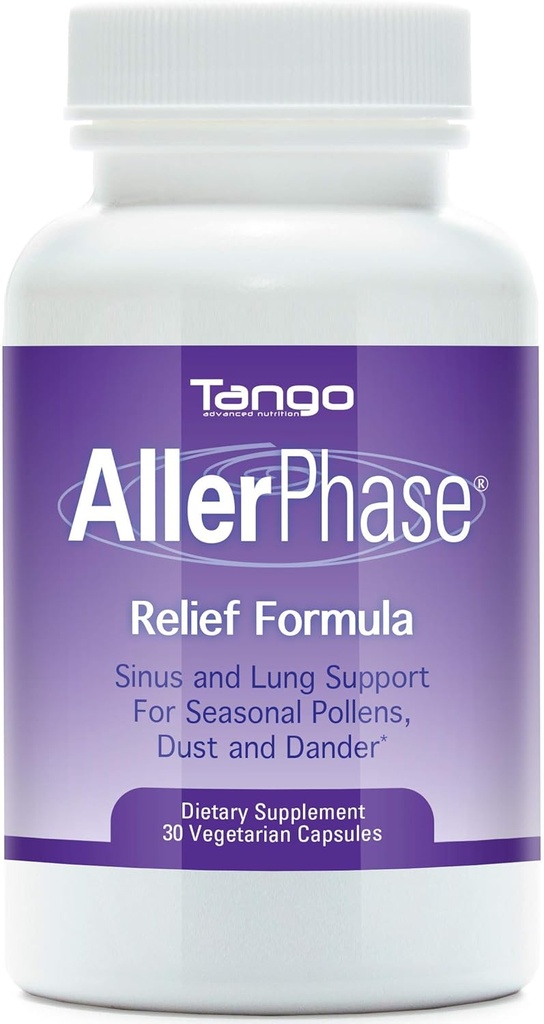 AllerPhase Natural Herbal Sinus και Lung Relief Supplement για εποχική αναπνευστική δυσφορία που προκαλείται από Pollens, σκόνη, και Dander (30 κάψουλες χορτοφάγων)
