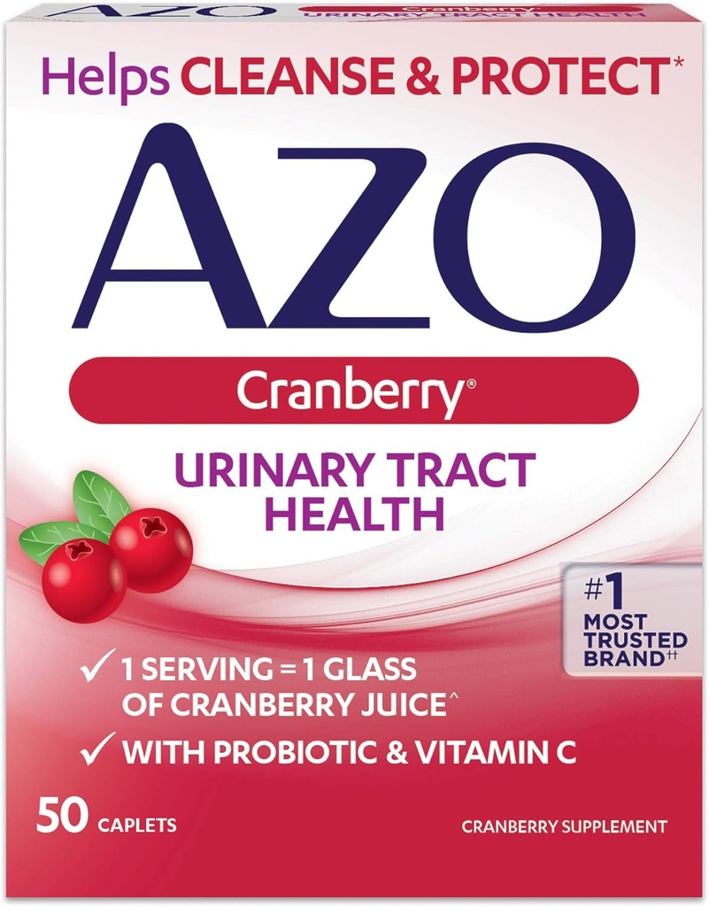 AZO Cranberry Urinary Tract Health Dietary Supplement Caplets - 50 Ct., Συσκευασία των 6