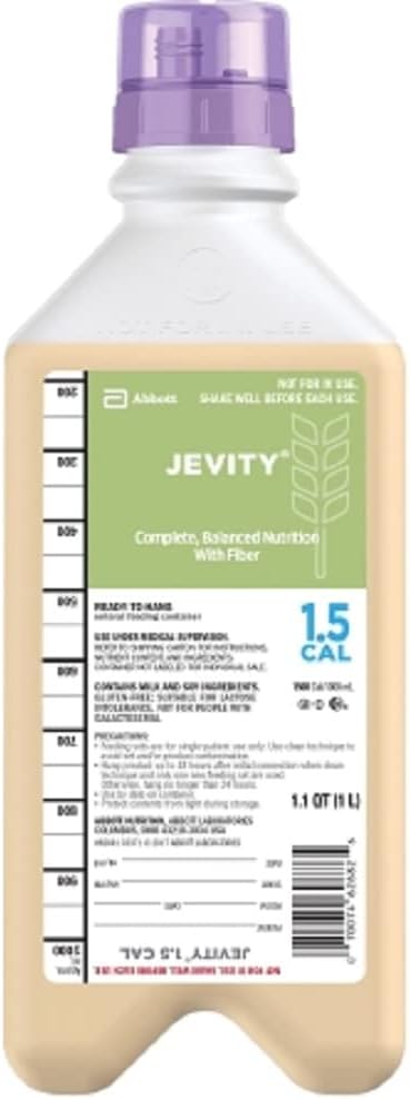 Jevity 1.5 Cal με ίνες και βίδα ασφαλείας Connector, Έτοιμος να κρεμάσει, θεσμικό 1000 mL 62681 Ποσότητα 1