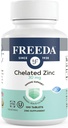 Freeda Chelated Zinc 30mg – TRAACS® Ψευδάργυρος Διγλυκινικός για Υψηλή Απορρόφηση – Vegan, Kosher, Απαλός στο στομάχι – Ανοσοποιητική Υποστήριξη για Ενήλικες, Άνδρες και Γυναίκες – 100 Tiny Tablets