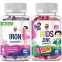 SUNNY SAM Gummies ψευδάργυρου για παιδιά & σιδερένιες γκοφρέτες για ενήλικες, βιταμίνες σιδήρου με βιταμίνη C
