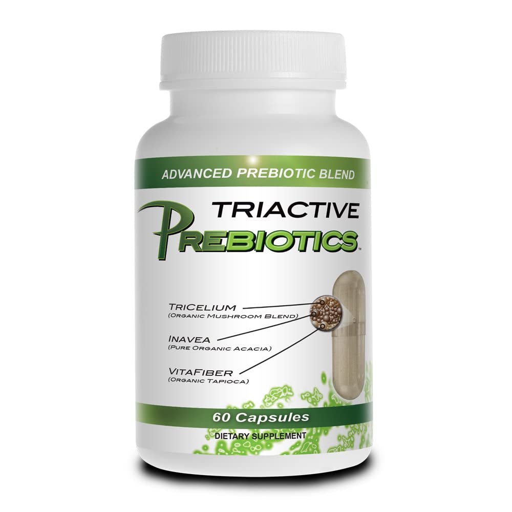 Prebiotic Capsules for Women & Men – Organic Prebiotics Supplement with Acacia Fiber, VitaFiber, Tricelium Mushroom Blend – Prebiotic Fiber Supplement for Gut Health, Digestion & Microbiome Support