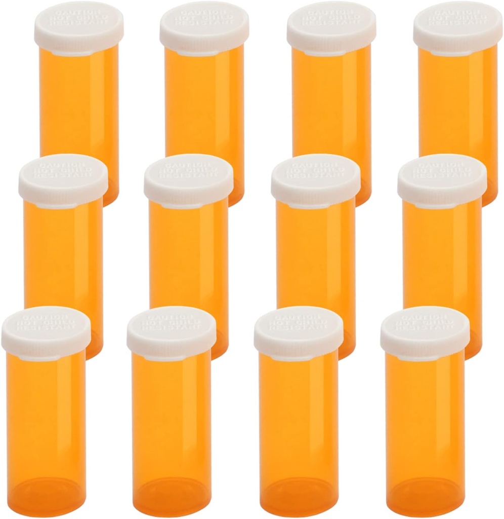 Κενά πλαστικά μπουκάλια χαπιών με εύκολο άνοιγμα καπάκια Snap (όχι ανθεκτικό στα παιδιά), συνταγογραφούμενα φάρμακα Φιαλίδια, σαφείς περιέκτες Χάπια Διοργανωτές περιπτώσεις (6 Dram, 12pcs)