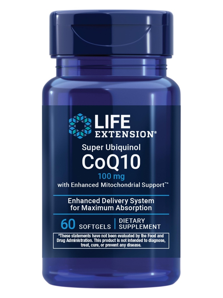 Επέκταση ζωής Super Ubiquinol CoQ10 με ενισχυμένη Μιτοχονδριακή Υποστήριξη, Ισχυρή Καρδιά Υγεία & Κυτταρική Ενέργεια Υποστήριξη Παραγωγής, Ultra-απορροφήσιμη, Χωρίς Γλουτένη, Μη-ΓΤΟ, 100 mg, 60 softgels