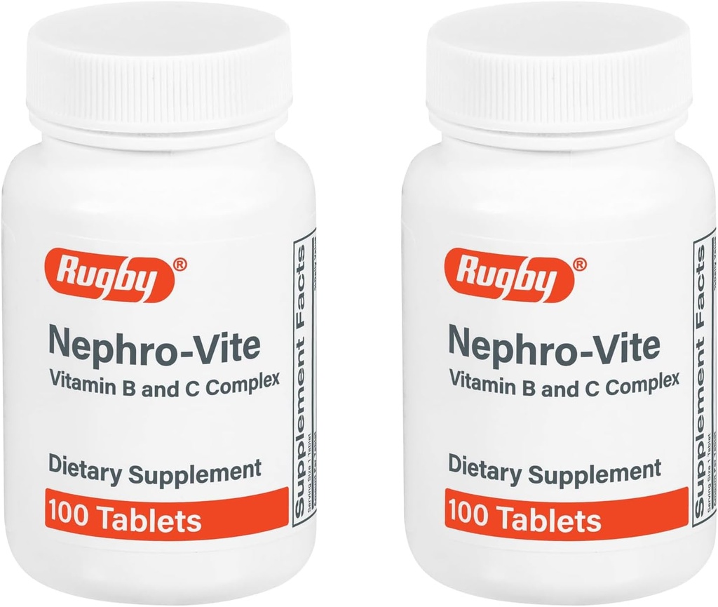 Ruγκμπι Nephro-Vite Vitamin B and C Complex Tablets - Συμπλήρωμα διατροφής - 100 Count (2 Pack)