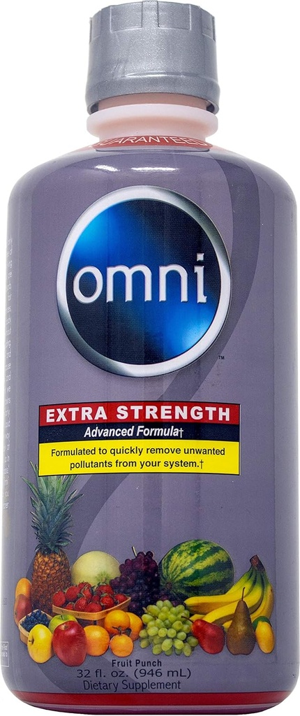 Wellgenix Omni καθαρό ποτό, επιπλέον δύναμη σώματος Detox, φυτικό υγρό καθαρισμού Detox, Flush το σύστημά σας, Fruit Punch Γεύση, 32 Fl Oz, Premium συμπλήρωμα υποστήριξης Detox