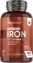 WeightWorld Iron Supplement 65mg - με Βιταμίνη C 125mg - 180 Vegan Tablets (6 Μήνες Προσφορά) - Gentle Carbonyl Iron Supplement for Women & Men - Energy Booster & Blood Heath - Μη ΓΤΟ & Χωρίς Γλουτένη