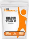 BulkSupplements.com Niacin Powder - Vitamin B3 Supplement, Niacin Flush - Χωρίς γλουτένη, 500mg ανά μερίδα, 1kg (2,2 lbs) (πακέτο των 1)