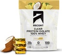 Ανύψωση 100% Clear Whey Protein Powder - Post Workout Whey Protein Isolate, Zero Artificial Flavors & Sweeteners, Gluten Free, 5.5g BCAA, 2.1g Leucine, Essential Amino Acids, Pineapple Coconut, 20 Serv