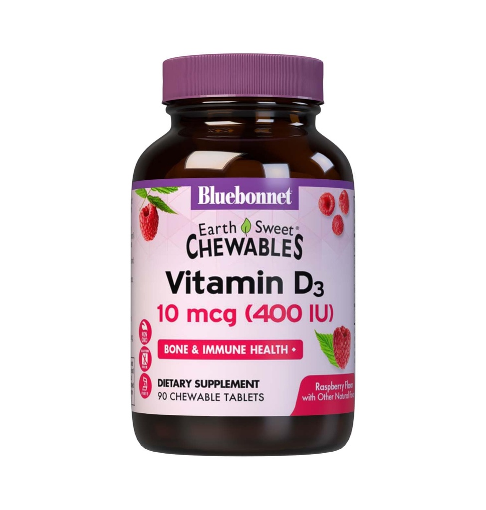 BLUEBONNET NUTRITION Γήινο γλυκό Μαστίγιο VIT D3 400 IU, 90 CT