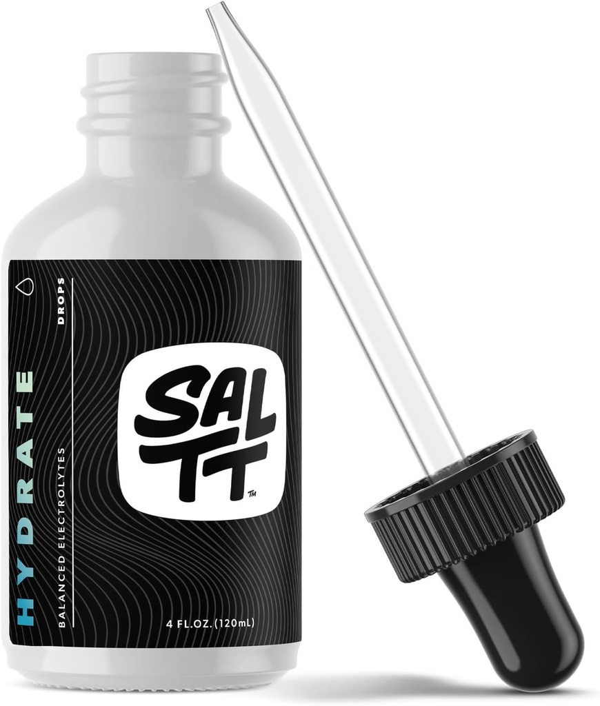 SALTT by Keto Chow - Σταγόνες ενυδάτωσης ηλεκτρολυτών - Διαιτητικά Keto & Διαλείπουσα Νηστεία - Ανοσολογική Υποστήριξη - Χωρίς Γλουτένη & Ζάχαρη - Νάτριο, Μαγνήσιο, Κάλιο & Ανόργανα Ορυκτά - Άγευστα - 4 fl oz