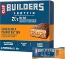 CLIF BUILDERS Protein Bars - Σοκολάτα Φυστικοβούτυρο Γεύση - 20g Πρωτεΐνη με βάση το φυτό - Χωρίς γλουτένη - Μη ΓΤΟ - Χαμηλή Γλυκαιμική - Δεν Τεχνητά γλυκαντικά - 2.4 oz. (6 Συσκευασία)