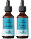 HERBAMA Herbal Liquid Drops Kit - Bundle of Lomatium Root Extract and Sting Nettle Tincture 2 fl oz - Vegan, μη-GMO, Ζάχαρη & Αλκοόλ-δωρεάν - 2 Pack